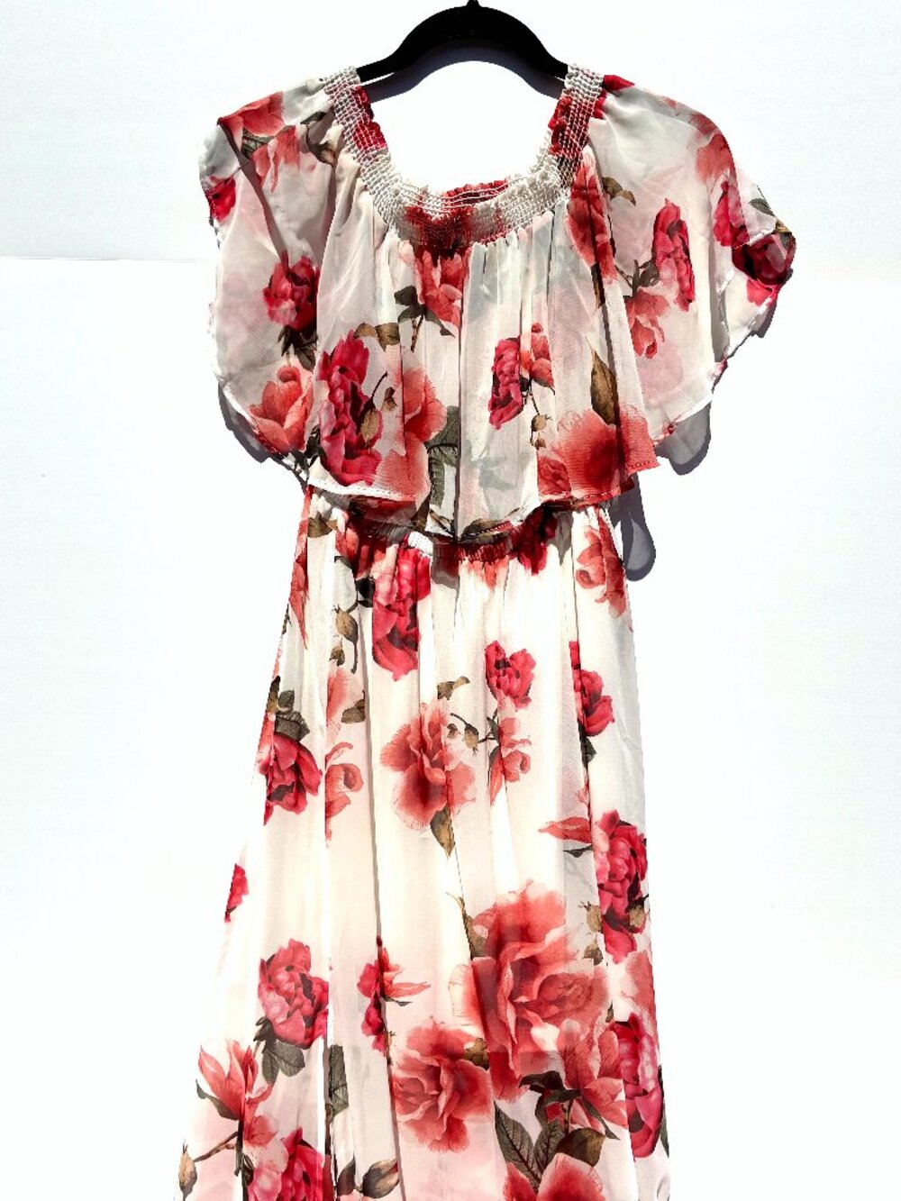 Show Me Your MuMu Hacienda Floral Maxi Dress in White & Romantic Rose, Medium